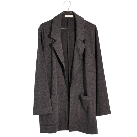 NWT Madewell Knit Blazer Cardigan in Plaid - Picture 1 of 14